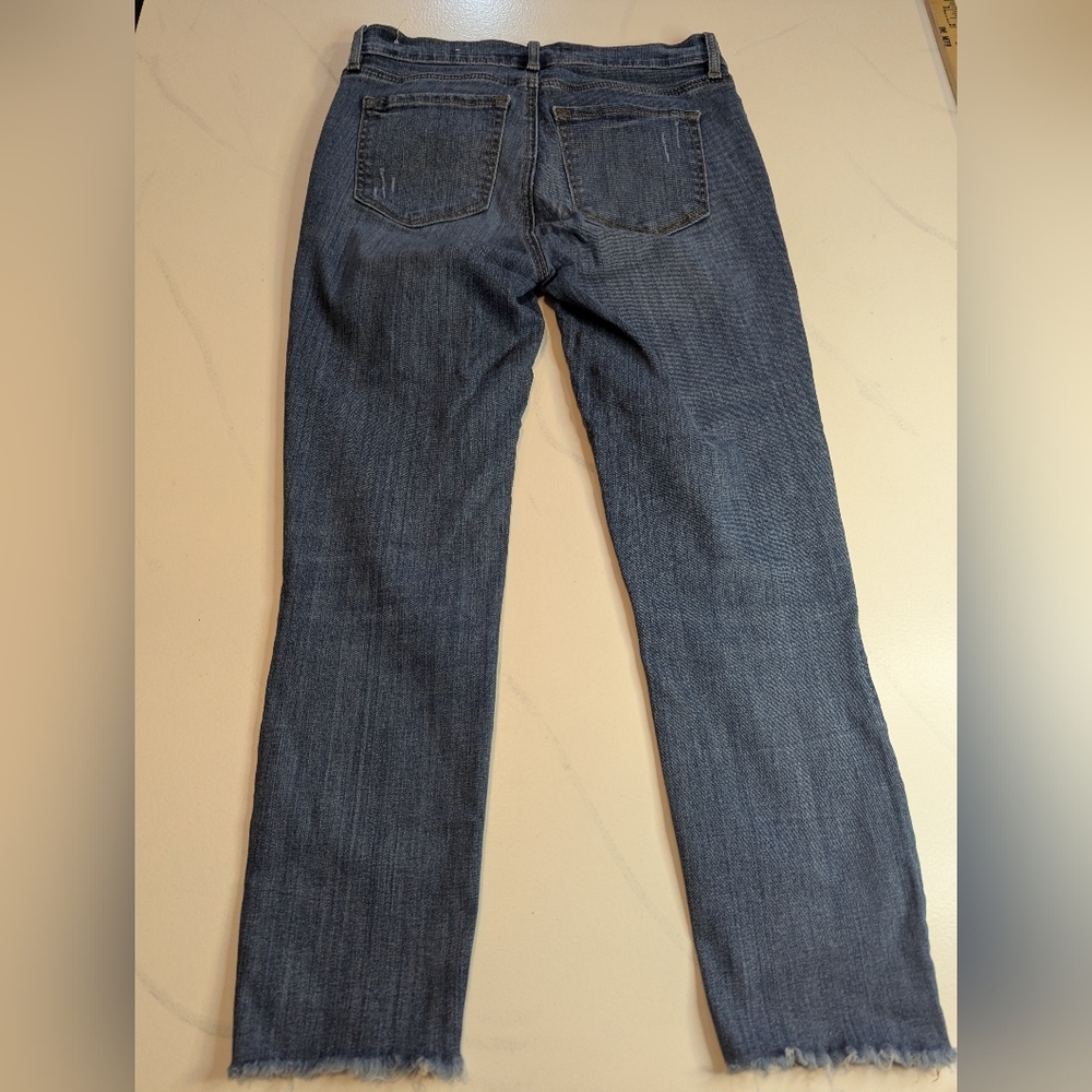 Ann Taylor LOFT Women's Modern Skinny Ankle Blue Jeans Raw Hem Size 4 / 27 - Picture 5 of 10